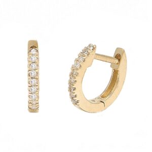 mini diamond hoop earrings