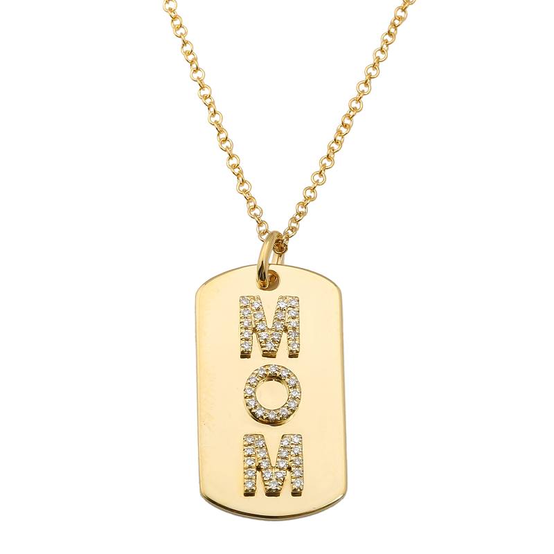 14k gold mom name tag necklace Gypsys Jewelry by Raquel Metta